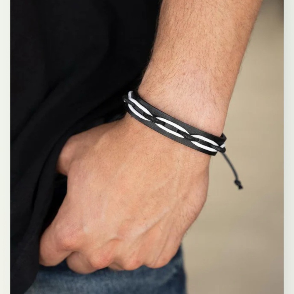 Black and White Braided Bracelet